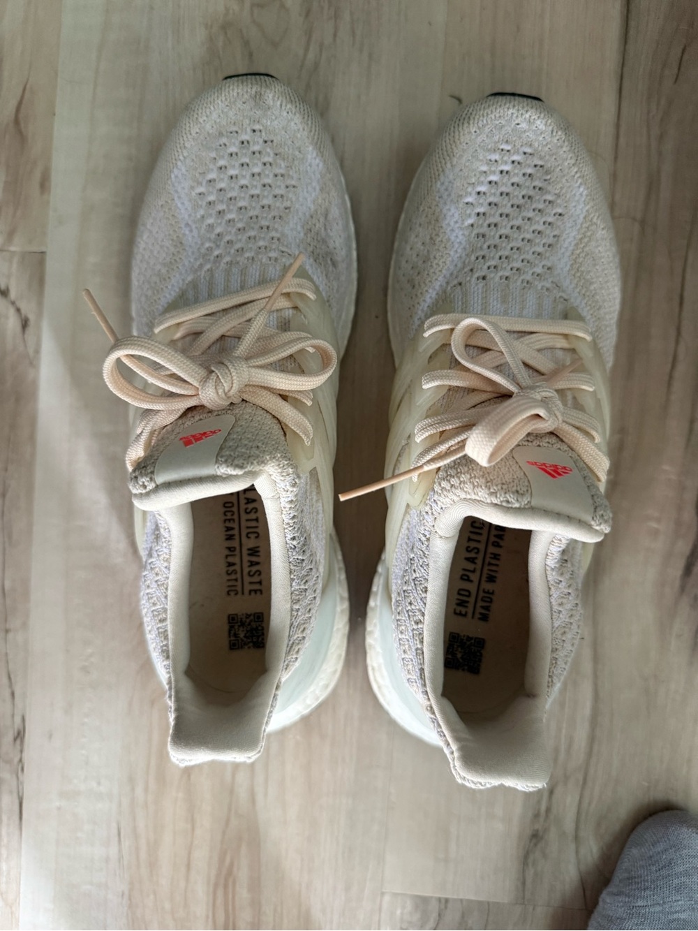 adidas Women’s Cream/Beige Knit Running Sneakers